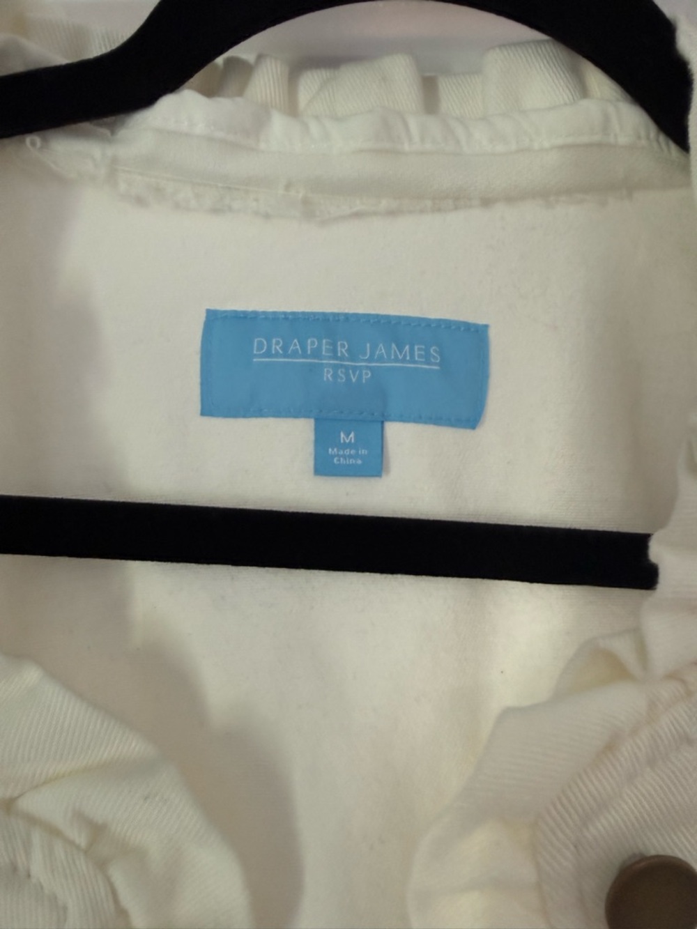Draper James White Ruffle-Trim Denim Button Jacket NWT - Picture 3 of 4